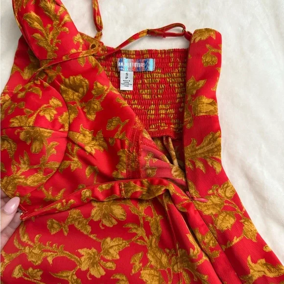 Red and Gold Floral Dress - Picture 7 of 7